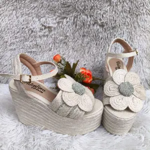Erika High-Heel Sandals, 12 cm Heel Height Wedge