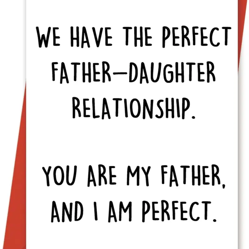 Paper-Based Printed Greeting Card - Father-Daughter Theme, Father’s Day Gift for Dad, Step Dads, Blank Inside, Sturdy Envelope Included, Office Stationery Occasion Card