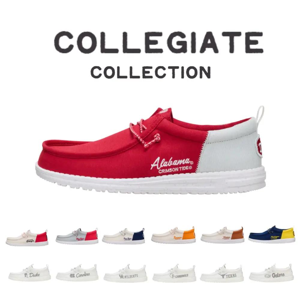 HEYDUDE Wally Funk Collegiate Collection - Men's Comfortable Slip on Shoes