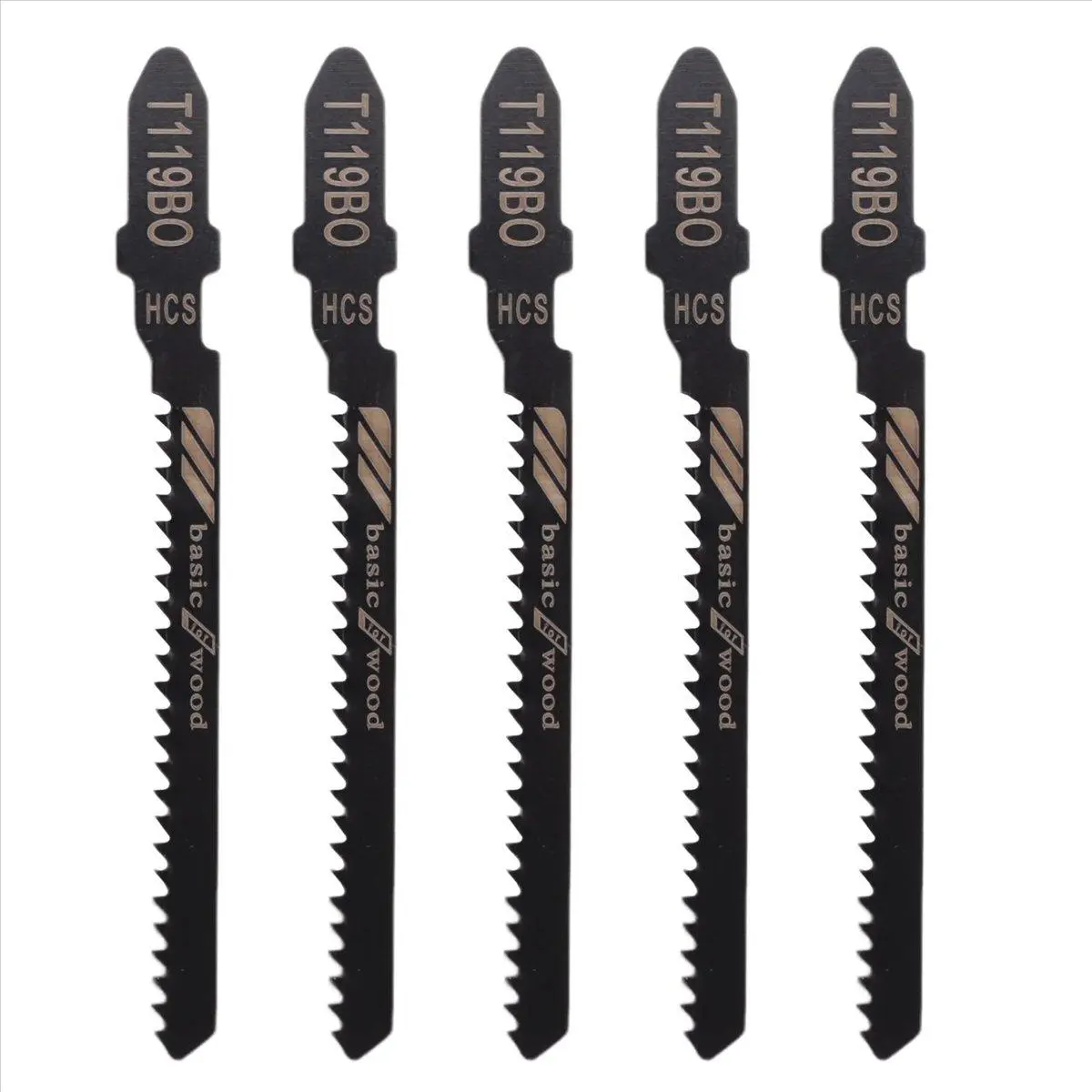 20-Piece T119BO 12 TPI Assorted T-Shank Scrolling Jig Saw Blades Set for Precision Cutting Wood