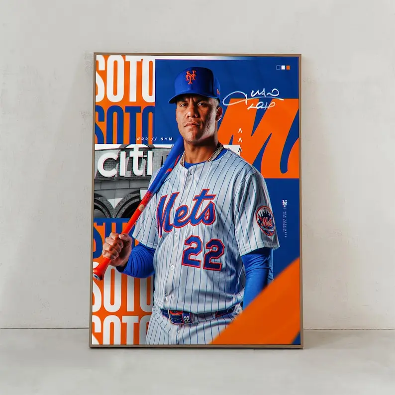 Juan Soto New York Mets MLB Poster Baseball Sports - No Frame