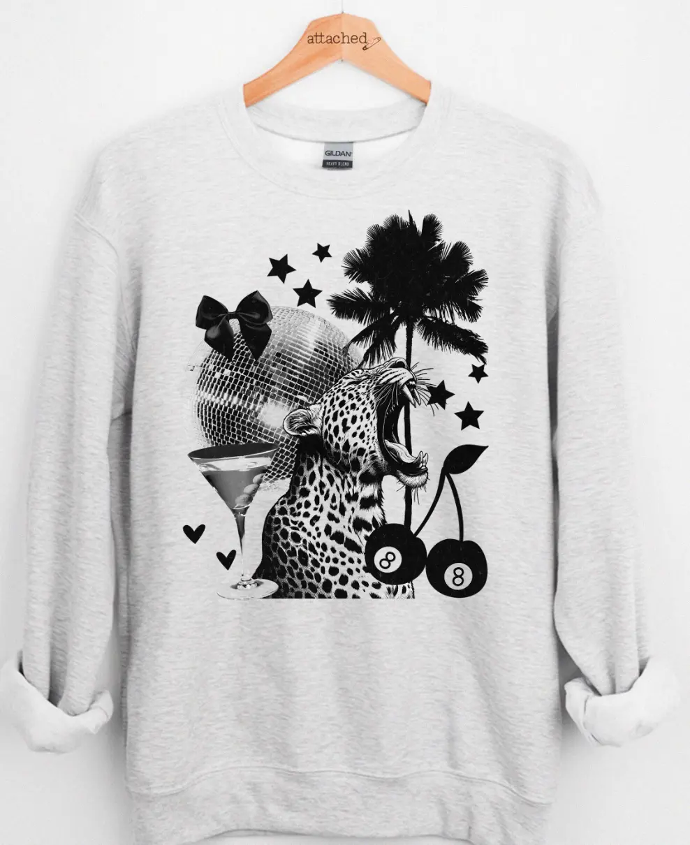 Trendy Leopard Collage Graphic Top