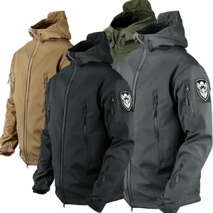Soft Shell Jacket Men's Winter Fleece-lined Windproof Riding Coat Warm Tactical Windbreaker Mountaineering Clothing