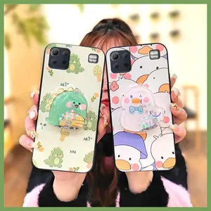 TPU drift sand Phone Case For LG K92 5G Soft Case Kickstand glisten phone lens protection Silicone Simplicity Rotatable stand Back Cover Durable Dirt-resistant Cute Anti-knock