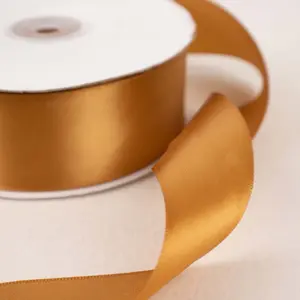 50 Yards 1.5" Gold Single Face Decorative Satin Ribbon 50 Yards 1.5" Gold Single Face Decorative Satin Ribbon
