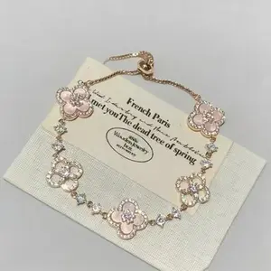 Everyday Cute Accessory! Hypoallergenic Clover Flower Bracelet, Versatile for Dates & Spring Outfits