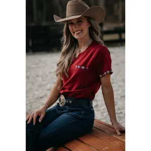 Maroon Simple Aztec Top