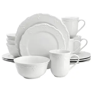 Elama Henryi 16 Piece Porcelain Dinnerware Set
