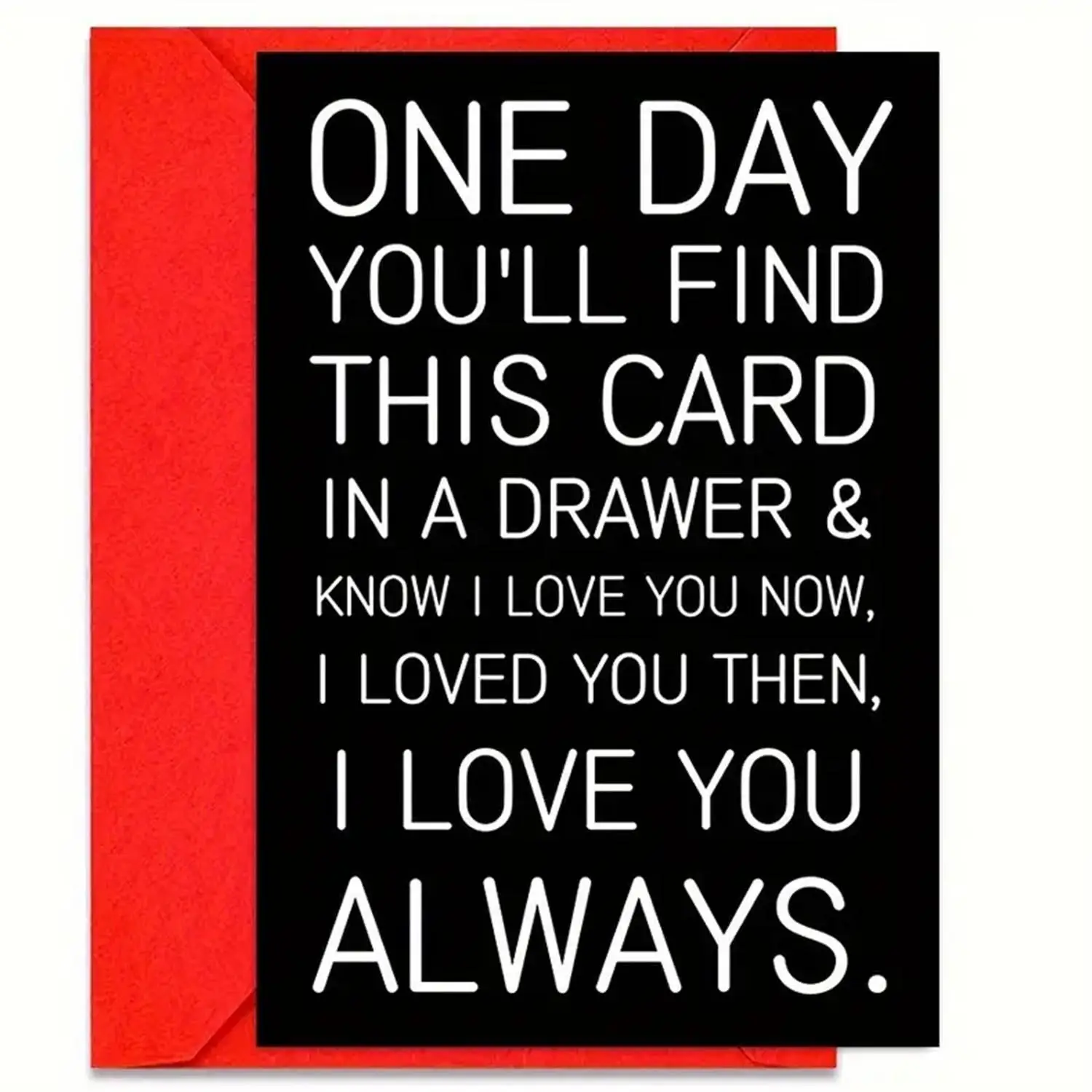 One Day You'll Find Out Lettering Greeting Card with Envelope, 1 Count Creative Lettering Card, Sweet Love Words, Gift Card for Any Recipient