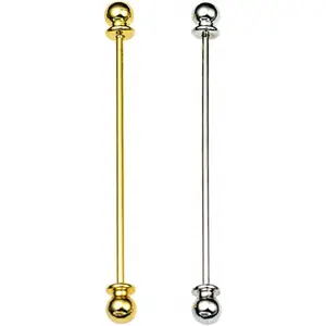 2-Piece Collar Pin & Bar Set - Shirt Collar Tie Pins for Men - Wedding & Business (Silver, Golden)