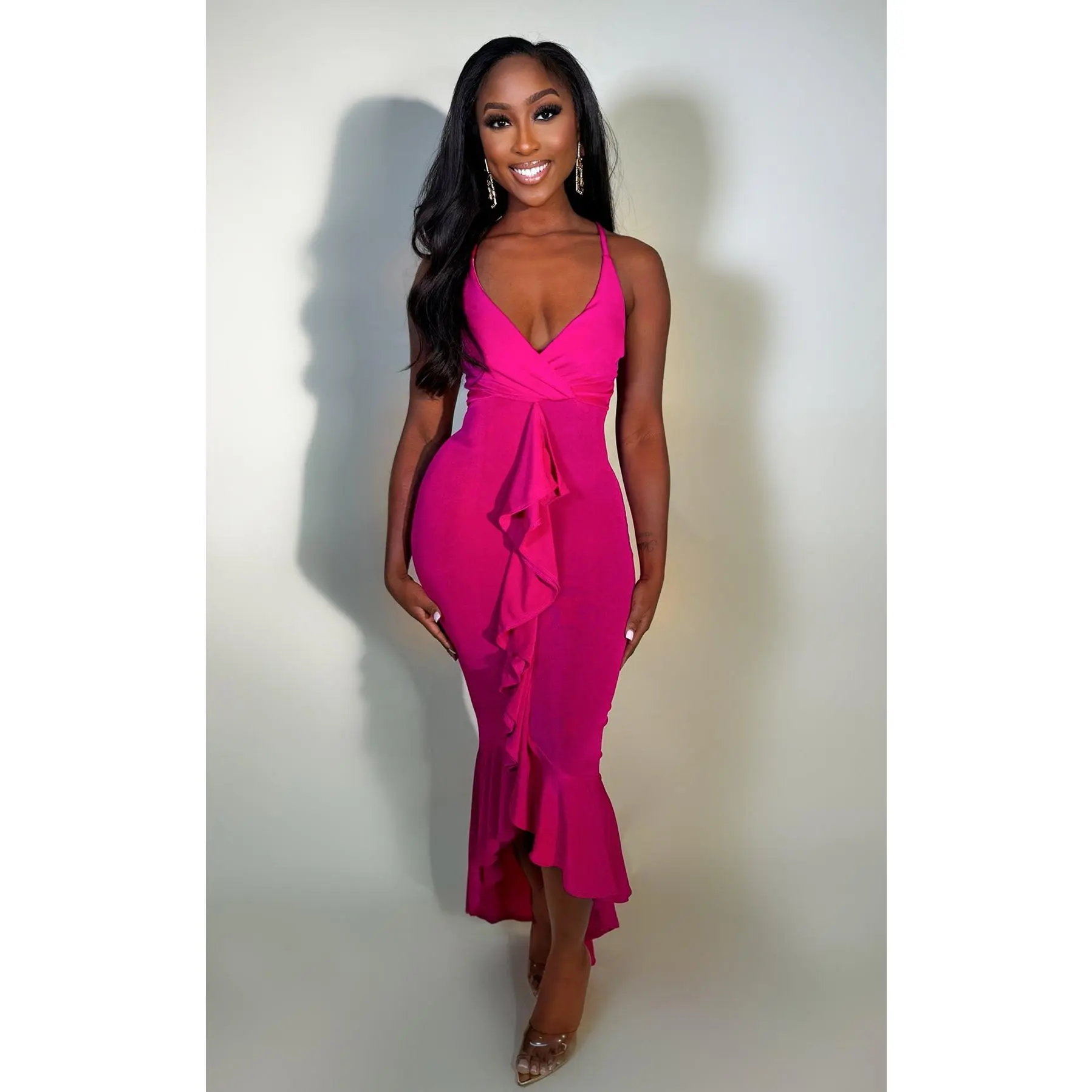 Beyond Love Midi Hot Pink