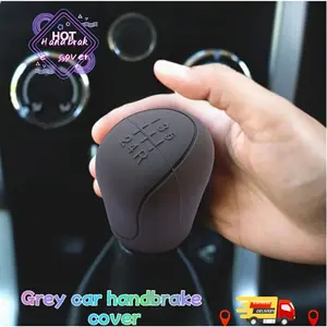 Car Interior Handbrake Handle Cover and Brake Protector Set, Available in Two Colors, Comfortable Grip Car Gear Shift Cover, Shift Lever Protector Cover