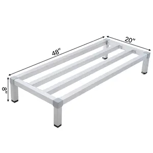Garvee Heavy Duty Aluminum Dunnage Rack – 1000 lb Capacity, Off-Floor Storage Shelf, NSF Certified – Perfect for Kitchens, Restaurants, Supermarkets, Grocery Stores & Garages – Rust-Proof, Durable, Multiple Sizes – Keep Stock Off the Floor & Organized!