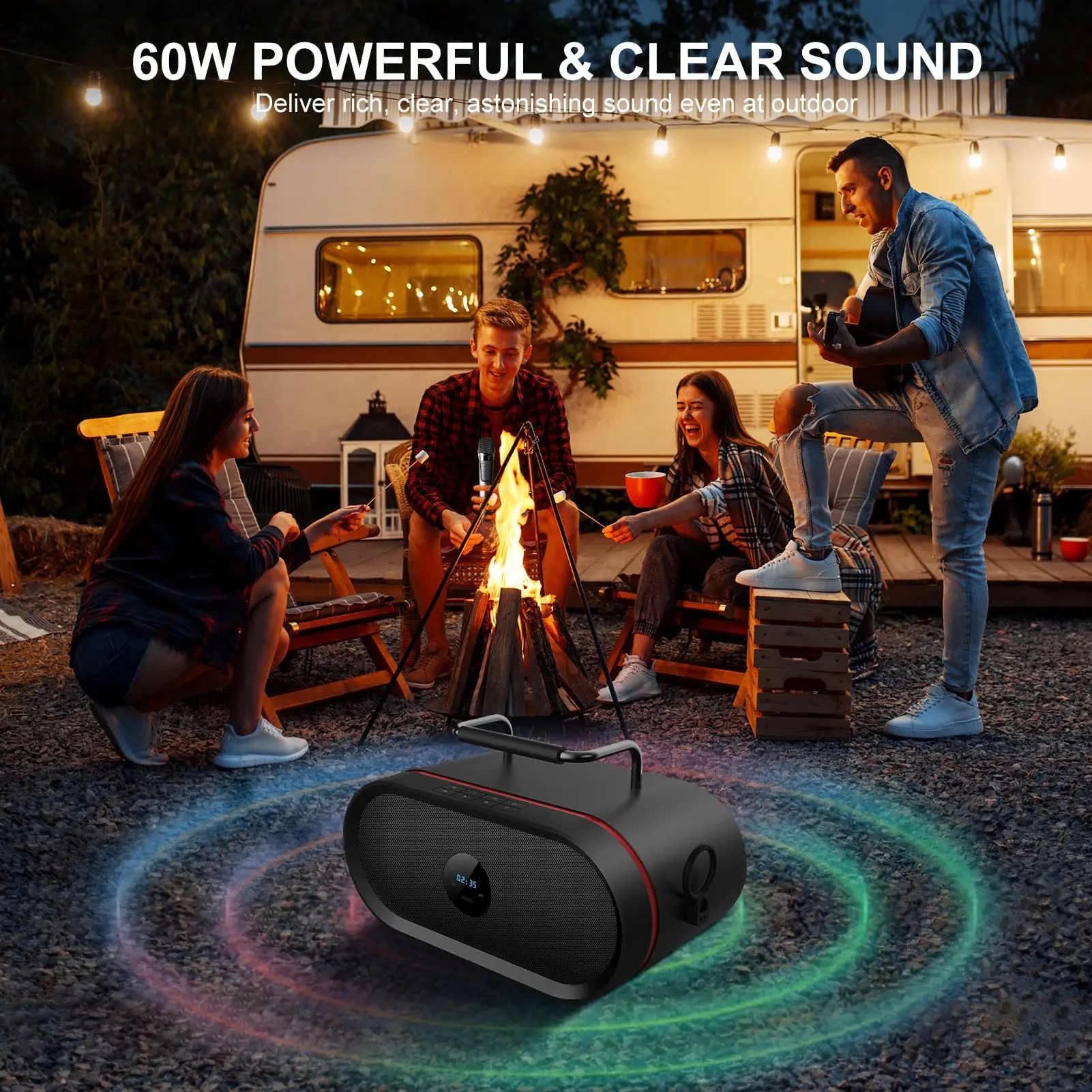 RHM K666 Karaoke Machine, Handheld Bluetooth Speaker Support