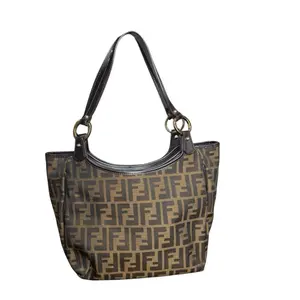 Pre-owned FENDI canvas Shoulder Bags brown Zucca shoulder bag