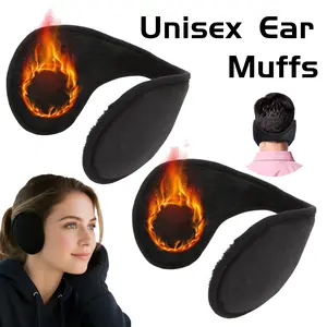 Dazone Unisex Fleece Ear Muffs 2 Pcs Winter Ear Warmers Adjustable Behind the Head for Men Women Cold Weather Outdoor Activities Warm Windproof One Size Fits Most