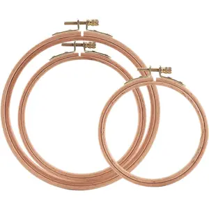 Sherbo 3-Piece Beech Wood Embroidery Hoops Set 7-9 Inch Circle Hoop Ring for Cross Stitch & DIY Crafts Sewing Art Kits Versatile