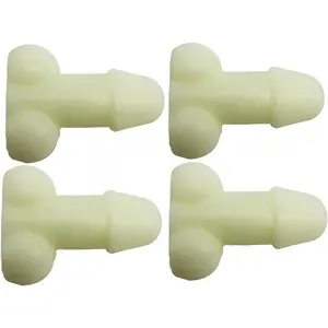Tire Valve Stem Caps 4-Pack – Funny Glow in the Dark Valve Caps for Cars & Bikes (White)