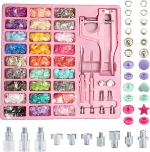 Plastic and Metal Snap Buttons with Snaps Pliers Set,300 Sets Plastic and Metal Snap Buttons for Sewing and Crafting ()
