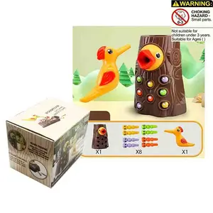 Family Parent-Child Interactive Game, Competitive Toy, Bird Feeding Worms Board Game, Interactive Plaything