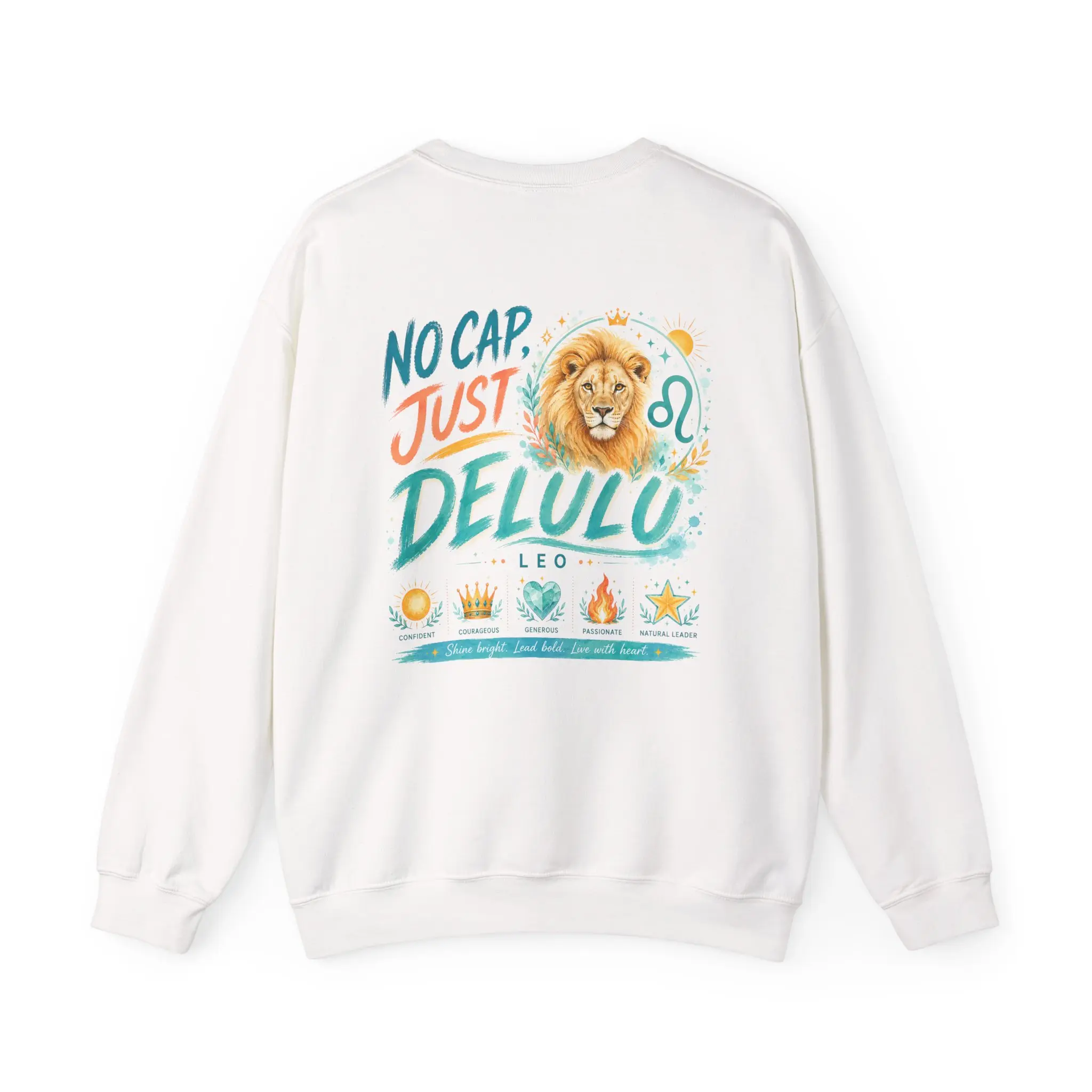 No Cap Just Dedu Leo Lion Crewneck Sweatshirt | Zodiac Leo Astrology