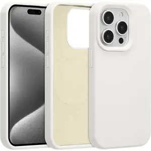 Magnetic for iPhone  17 16 15 14 13 12 11 Pro Max Case , Premium Liquid Silicone Case,[Compatible with Magsafe][Soft Anti-Scratch Microfiber Lining],Slim Thin Shockproof Phone Cover-White