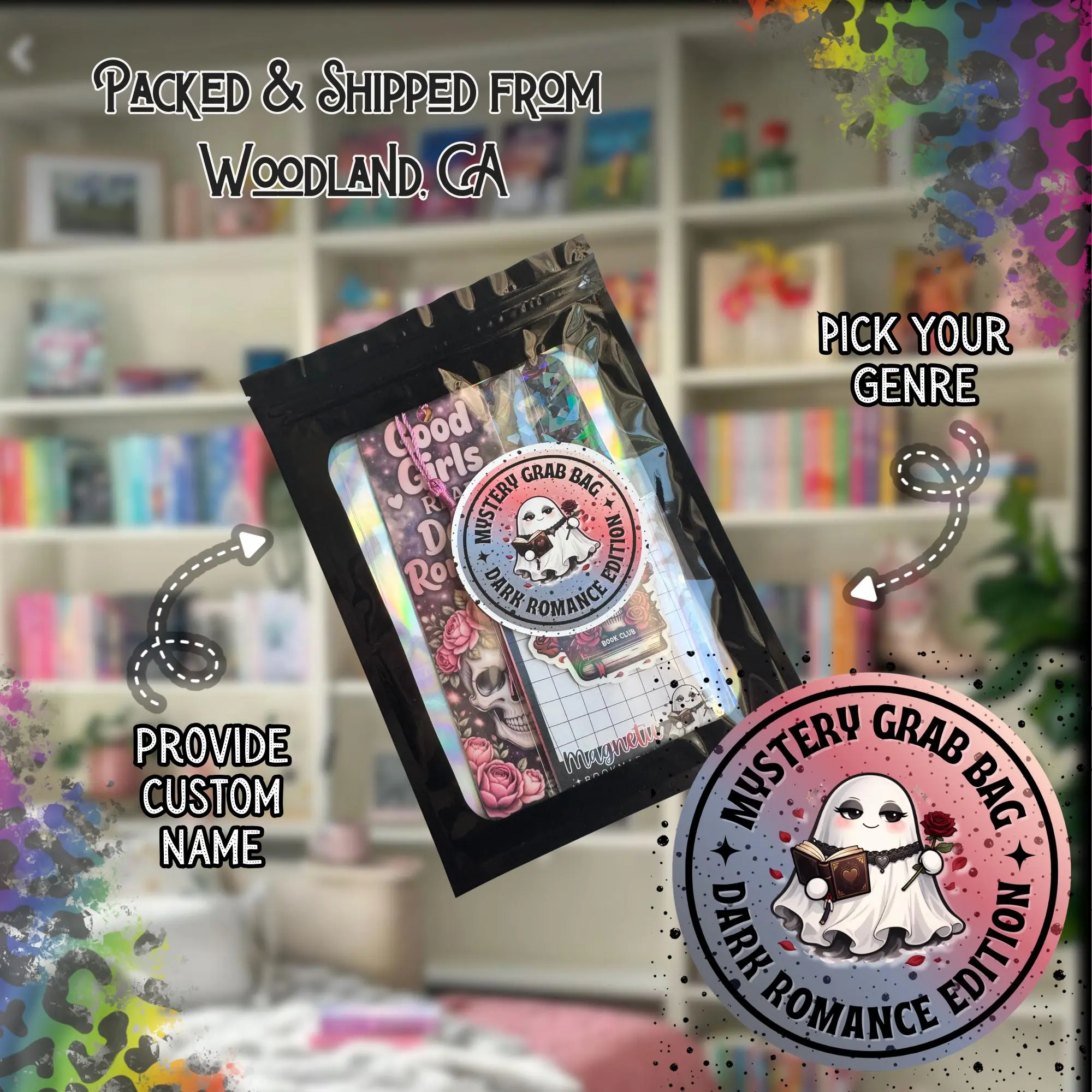 Dark Romance Grab Bag, Bookish Gift Set, Villain Aesthetic Bookmarks & Stickers, Morally Grey Reader Bundle, Gothic Book Lover Gift