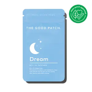 The Good Patch Dream Melatonin Sleep Aid Supplement with Hops & Valerian Root 04 Patches for Quality Rest Travel or Nap Peel Stick Feel Clean Patch Approved