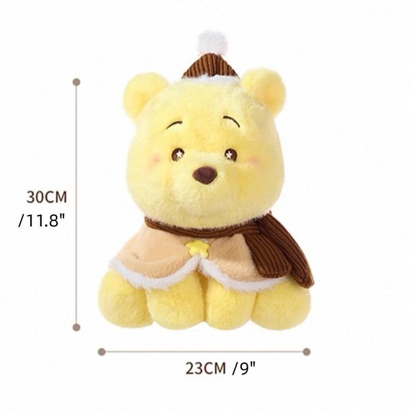 Disney Winnie Pooh Bear Plush Toy,Warm & Cozy Sitting Pose Plushie Pooh Bear Doll, 11.8"X9" Cuddly Soft Plush, Perfect Gift for Kids & Fans,Home & Office Decor,Christmas Gifts,New Year Gifts(1pc)