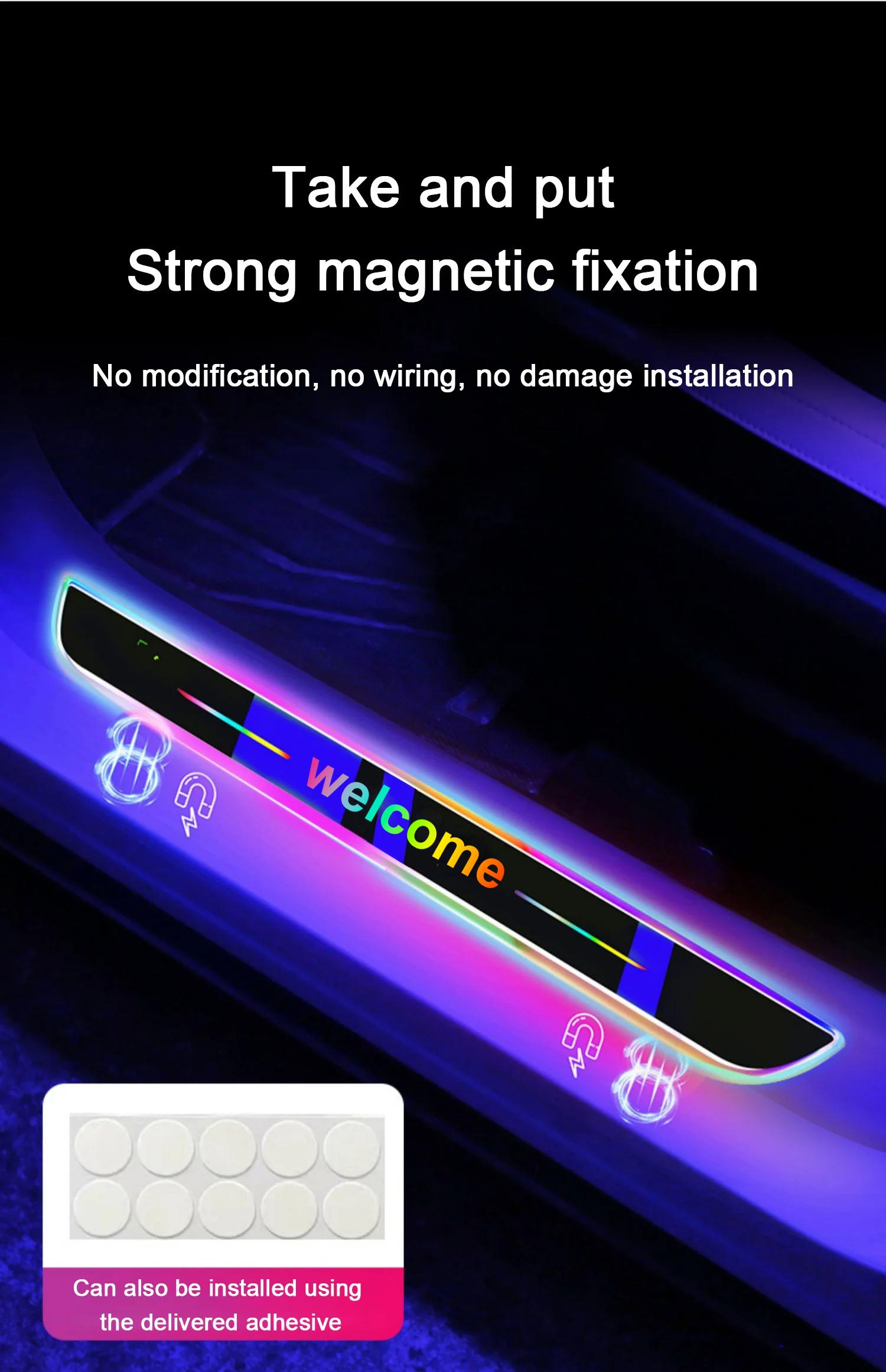 4PCS Car Door Sill Light Threshold Lamp Logo Projector Lamp Power Moving LED Welcome Plate Pedal Light Protect Car Doors adjustable brightness 4PCS Car Door Sill Light Threshold Lamp Logo Projector Lamp Power Moving LED Welcome Plate Pedal Light Protect Car Doors adjustable brightness