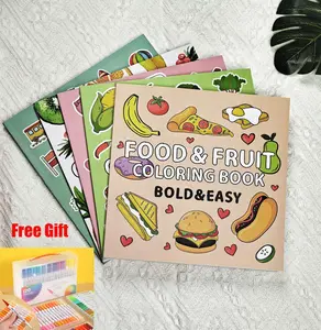 5pcs Fruit & Veggie Coloring Book! Cute Carrots, Strawberries & Avocados – Kids/Adults Fun