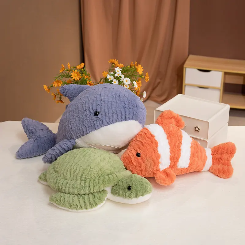 Cartoon Soft Sea Animal Octopus Plush Doll Shark Turtle Lobster Clownfish Plush Toy Home Decoration Gift For Children