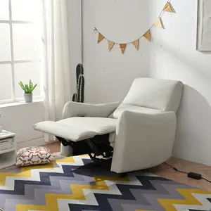 Wall Hugger Recliner,Power Recliner Chair,Electric Recliner for Living Room,PU Leather Reclining Armchair for Small Space,Reclining Sofa for Bedroom/Apartment/RV,with USB Port(Type-C) (Light Gray)