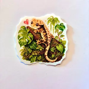 Cute Reptile Vinyl Decal Sticker Pack, Waterproof Die-Cut Stickers with Glueless Adhesive, Light Tack, UV Inhibitors for DIY Painting Supplies