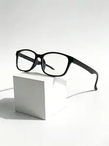 Unisex Acrylic Rectangular Eyeglasses Frame, Transparent Lenses, Vintage Fashion, Office Goddess Style, Y2K Trend