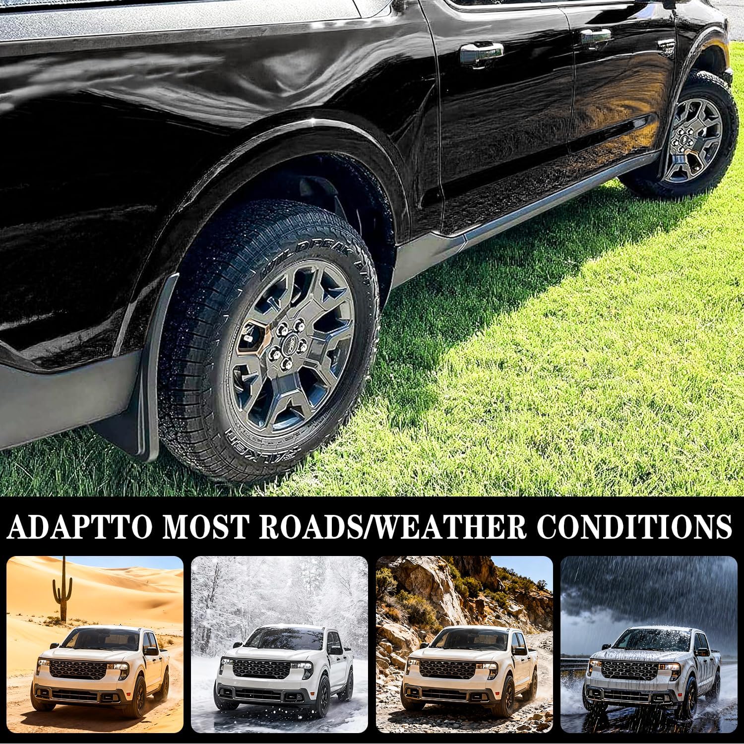 Mud Flaps Splash Guards Mudflaps Fit for Ford Maverick 2022-2026(Not for Maverick Lobo Edition) Pickup Truck 4PCS Exterior Tire Fenders Mudguards Kit Vehicle Wheel Liner Mud Flaps Splash Guards Mudflaps Fit for Ford Maverick 2022-2026(Not for Maverick Lobo Edition) Pickup Truck 4PCS Exterior Tire Fenders Mudguards Kit Vehicle Wheel Liner