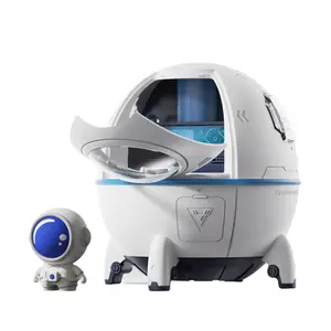 USB Plug Capsule Shape Humidifier - 12x12cm Futuristic Look, Large Mist Output, Portable Cool Mist Diffuser for Bedroom, Office Desk, Car Air Hydration