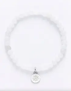 MAUKA  Womens Moonstone Gemstone Bracelet, White