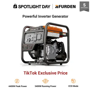 #Summervibes Efurden Power Equipment 4400 Watts Inverter Generator Gas Powered, Portable Open Frame Generator, Low Noise with ECO Mode, RV Ready, Emergency Home Backup
