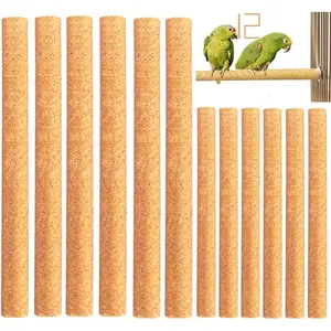 12 Bird Sand Perch Protectors - Large Bird Perch Protectors, length 10inch, diameter 0.78inch, suitable for budgies, lovebirds, small parrots, canaries, and other small birds (yellow, 12 pieces, 10inch x 0.78inch