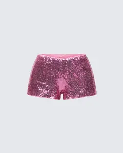 Posie Pink Sequin Mini Shorts