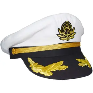 Men's Boat Admiral Captain Hat Snapback Embroidery Anchor Mariner Nautical Party Hats