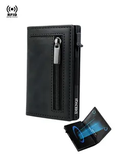 Men's Minimalist RFID Blocking Card Holder, Slim Thin Smart Wallet, Casual Trendy Versatile High-quality Daily Wallet