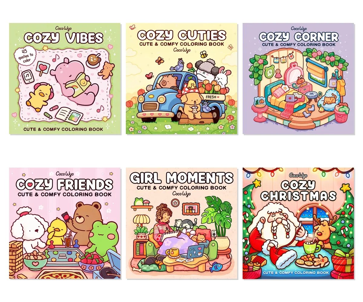 Cozy Spaces Coloring 6-Book Collection - Complete Coco Wyo Bundle - Paperback