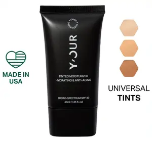 Y'OUR Tinted Daily Moisturizer - Lightweight Face Base with Vitamin C, E, White Tea, Glycerin, Pomegranate, SPF30 - Anti-Aging Skincare with Moisture for Sensitive Skin, Silky Hydration, 1.35 Oz, 12-Month Shelf Life