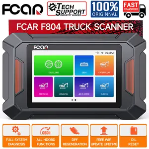 FCAR F804 Heavy Duty Truck Scanner with DPF Regen Full System Scan Tool Code Reader Fit for Caterpillar,Volvo Obd Ii Construction Machinery John Deere