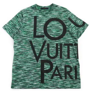 Pre-owned Louis Vuitton Cotton Small Leather Goods Galaxy Logo T Shirt Green S
