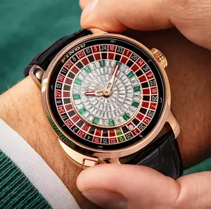 Roulette Watch WITH Spinning Ball Perfect for Casino Enthusiasts Insane Compliment Puller Ball Spins with the Push of a Button Mens Watch Great birthor Christmas presnet for any Manday