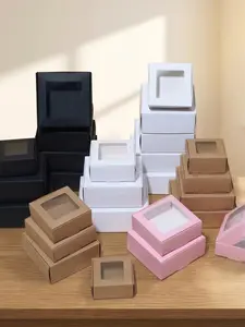 5/1pcs Rigid White & Kraft Paper Mini Airplane Gift Boxes with Viewing Window, Multipurpose Storage for Jewelry Pieces, Candies, Handcrafted Soap & Keepsake Gifts,needoh，nutrition geeks