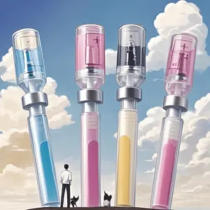 2-Pack Novelty Syringe Gel Ink Pens, Medical Vaccine Theme, Rollerball Writing Tool, Stress Relief Signature Pens for Nurses Doctors Students, Rollerball Pen Set